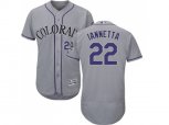 Colorado Rockies #22 Chris Iannetta Grey Flexbase Authentic Collection Stitched MLB Jersey