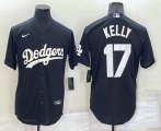 Los Angeles Dodgers #17 Joe Kelly Black Turn Back The Clock Stitched Cool Base Jersey