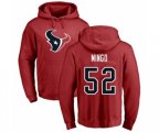 Houston Texans #52 Barkevious Mingo Red Name & Number Logo Pullover Hoodie