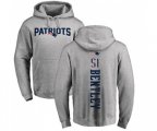 New England Patriots #51 Ja'Whaun Bentley Ash Backer Pullover Hoodie