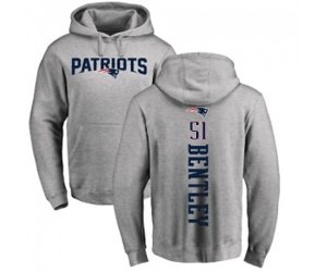 New England Patriots #51 Ja\'Whaun Bentley Ash Backer Pullover Hoodie