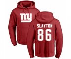 New York Giants #86 Darius Slayton Red Name & Number Logo Pullover Hoodie