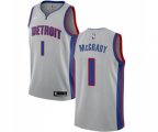 Detroit Pistons #1 Tracy McGrady Swingman Silver Basketball Jersey Statement Edition