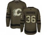 Adidas Calgary Flames #36 Troy Brouwer Green Salute to Service Stitched NHL Jersey