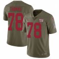 New York Giants #78 Andrew Thomas Olive Stitched NFL Limited 2017 Salute To Service Jersey