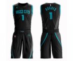 Charlotte Hornets #1 Muggsy Bogues Swingman Black Basketball Suit Jersey - City Edition