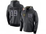 Pittsburgh Steelers #19 JuJu Smith-Schuster Stitched Black Anthracite Salute to Service Player Performance Hoodie