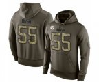 Pittsburgh Steelers #55 Devin Bush Green Salute To Service Pullover Hoodie