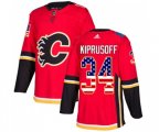Calgary Flames #34 Miikka Kiprusoff Authentic Red USA Flag Fashion Hockey Jersey