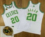 Boston Celtics #20 Ray Allen White 2008 NBA 17th Champions Patch 2007-08 Hardwood Classics Soul AU Throwback Jersey