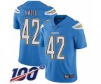Los Angeles Chargers #42 Uchenna Nwosu Electric Blue Alternate Vapor Untouchable Limited Player 100th Season Football Jersey