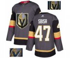 Vegas Golden Knights #47 Luca Sbisa Authentic Gray Fashion Gold NHL Jersey
