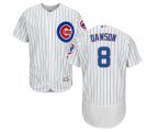 Chicago Cubs #8 Andre Dawson White Home Flex Base Authentic Collection Baseball Jersey