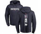 New England Patriots #91 Deatrich Wise Jr Navy Blue Backer Pullover Hoodie