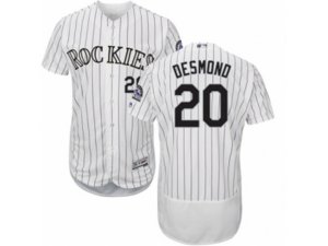 Colorado Rockies #20 Ian Desmond White Flexbase Authentic Collection MLB Jersey