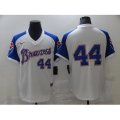 Atlanta Braves #44 Hank Aaron White Stitched Baseball Jersey