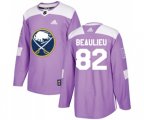 Adidas Buffalo Sabres #82 Nathan Beaulieu Authentic Purple Fights Cancer Practice NHL Jersey