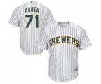 Milwaukee Brewers #71 Josh Hader Replica White Home Cool Base Baseball Jersey