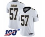 New Orleans Saints #57 Rickey Jackson White Vapor Untouchable Limited Player 100th Season Football Jersey