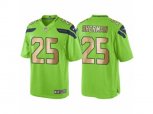 Seattle Seahawks #25 Richard Sherman Green Gold Limited Special Color Rush Jersey