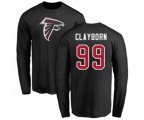 Atlanta Falcons #99 Adrian Clayborn Black Name & Number Logo Long Sleeve T-Shirt