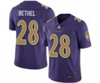 Baltimore Ravens #28 Justin Bethel Limited Purple Rush Vapor Untouchable Football Jersey