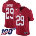 New York Giants #29 Xavier McKinney Red Stitched Limited Inverted Legend 100th Season Jersey
