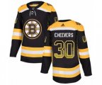 Adidas Boston Bruins #30 Gerry Cheevers Authentic Black Drift Fashion NHL Jersey