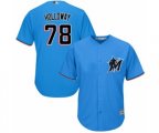 Miami Marlins Jordan Holloway Replica Blue Alternate 1 Cool Base Baseball Player Jersey