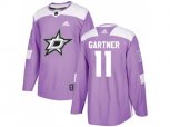 Dallas Stars #11 Mike Gartner Purple Authentic Fights Cancer Stitched NHL Jersey