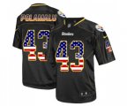 Pittsburgh Steelers #43 Troy Polamalu Elite Black USA Flag Fashion Football Jersey