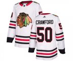 Chicago Blackhawks #50 Corey Crawford Authentic White Away NHL Jersey