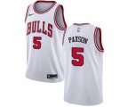 Chicago Bulls #5 John Paxson Authentic White Basketball Jersey - Association Edition