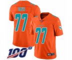 Miami Dolphins #77 Jesse Davis Limited Orange Inverted Legend 100th Season Football Jersey