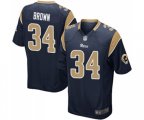 Los Angeles Rams #34 Malcolm Brown Game Navy Blue Team Color Football Jersey