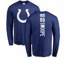 Indianapolis Colts #86 Erik Swoope Royal Blue Backer Long Sleeve T-Shirt