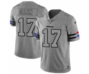 Buffalo Bills #17 Josh Allen Limited Gray Team Logo Gridiron Football Jersey