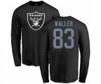 Oakland Raiders #83 Darren Waller Black Name & Number Logo Long Sleeve T-Shirt