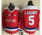 Washington Capitals #5 Rod Langway Red Alternate CCM Throwback Stitched Hockey Jersey