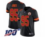 Kansas City Chiefs #95 Chris Jones Limited Black Rush Vapor Untouchable 100th Season Football Jersey
