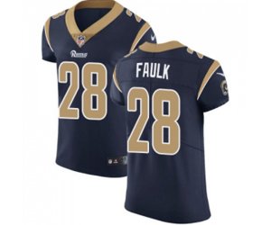 Los Angeles Rams #28 Marshall Faulk Navy Blue Team Color Vapor Untouchable Elite Player Football Jersey