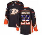 Anaheim Ducks #32 Jacob Larsson Authentic Black USA Flag Fashion Hockey Jersey