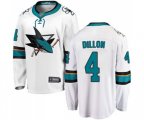 San Jose Sharks #4 Brenden Dillon Fanatics Branded White Away Breakaway NHL Jersey