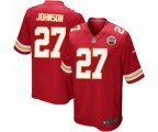 Kansas City Chiefs #27 Larry Johnson Game Red Team Color Football Jersey