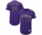 Colorado Rockies #14 Tony Wolters Purple Alternate Flex Base Authentic Collection Baseball Jersey