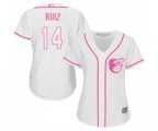 Women's Baltimore Orioles #14 Rio Ruiz Replica White Fashion Cool Base Baseball Jersey