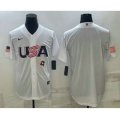 USA Baseball 2023 White World Baseball Blank Classic Replica Stitched Jersey