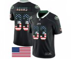 New York Jets #33 Jamal Adams Limited Black Rush USA Flag Football Jersey
