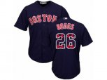 Boston Red Sox #26 Wade Boggs Authentic Navy Blue Team Logo Fashion Cool Base MLB Jersey