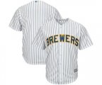 Milwaukee Brewers Black Majestic White Cool Base Team Jersey